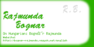 rajmunda bognar business card